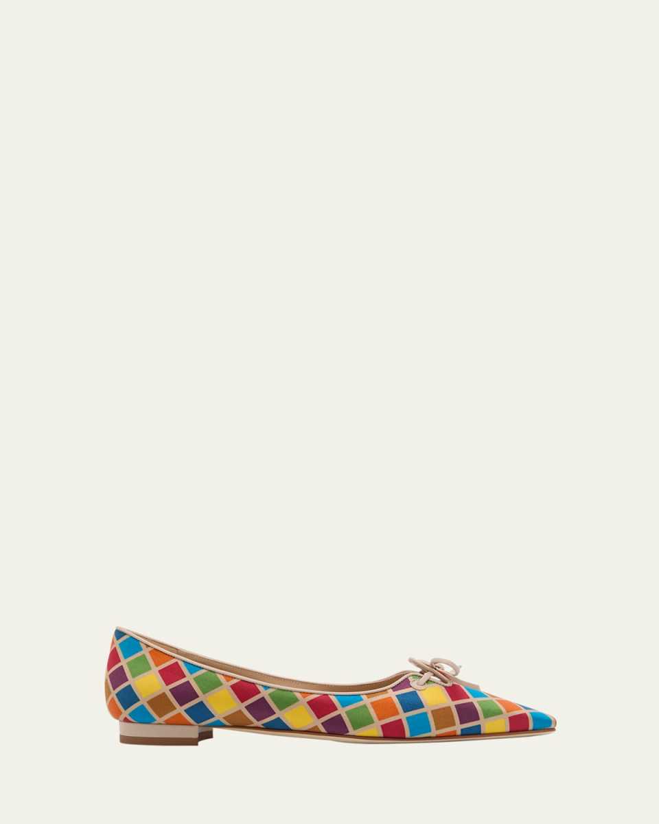Esmaa Multicolored Lace-Up Ballerina Flats